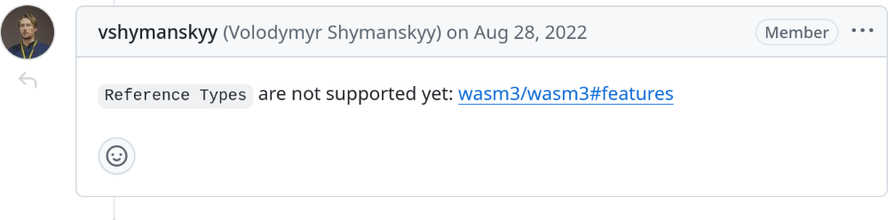 Reference Types are not supported yet